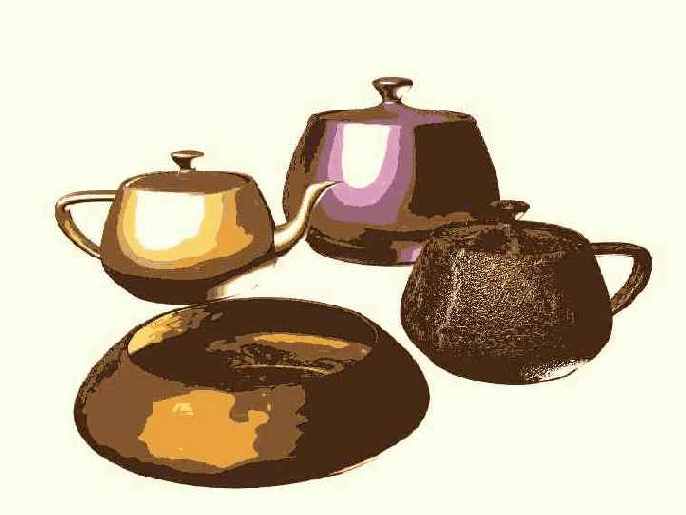 Рис. 5.29. Семейство предметов кухонной утвари, созданных на базе примитива Teapot